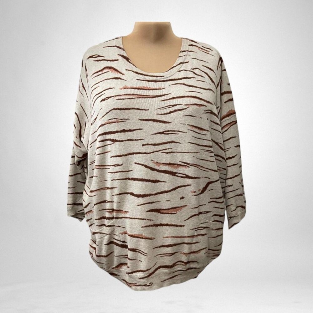 DEMOCRACY Animal Print Cinch Sweater Size 3X NWT!